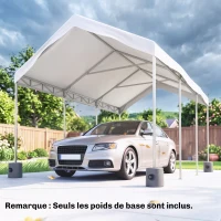 Outsunny Lot de 4 Pieds de tonnelle pop-up remplis d'eau ou de sable pieds de sol pour pavillon en HDPE avec vis de sécurité(m-15)