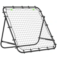 HOMCOM Adjustable Rebounder Net Kickback Target Goal for Teens Adults Training, Black(m-12)