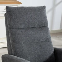 HOMCOM Upholstered Rocking Chair Retractable Footrest Rocker Chair High Back for Living Room Grey(m-11)