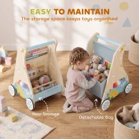 AIYAPLAY Wooden Baby Walker with Detachable Double-Sided Activity Board, Push Along Walker, Gift for Boys Girls 1-3 Years(m-8)