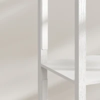 HOMCOM LED vloerlamp met planken, moderne dimbare staande lamp met 3 helderheidsniveaus en voetschakelaar, wit(m-12)