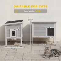 PawHut Outdoor Cat House, Insulated Cat Shelter with Insulated Liner, Waterproof Asphalt Roof, Escape Door, Opening Top(m-3)
