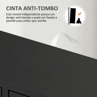 HOMCOM Armário de Sala com 4 Gavetas, 1 Porta e Prateleira Interior, Móvel de Arrumação Multiusos, 54x29x83 cm, Preto(m-7)