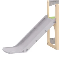 AIYAPLAY 5 in 1 Kids Indoor Playset Toddler Slide with Climbing Wall Storage Space Dual Platforms Indoor Playground for 3-6 Years(m-11)