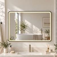 HOMCOM Specchio da Bagno LED Bluetooth Antiappannamento 100x70 cm Nero(m-2)