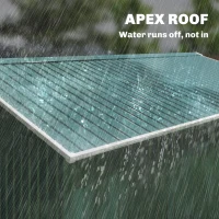 Outsunny Berging, weerbestendig tuinhuis voor tuingereedschap, met ventilatieramen, schuifdeuren, staal, Donkergroen(m-6)
