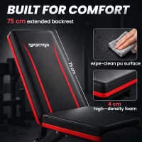 SPORTNOW Banc de Musculation Réglable Pliable Bandes de Résistance Développé Couché Inclinable Déclinable 128x42,5x115cm noir(m-8)