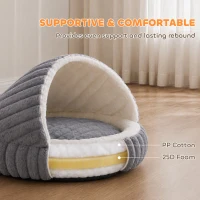 PawHut Cat Bed for Indoor Kittens, Cat Cave House with Non-Slip Bottom and Washable Cushion(m-6)