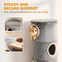 PawHut Cat House for Indoor Kittens, Cat Condo with Removable Washable Cover, Modern Barrel-Shaped Kitty Cave Bed(m-7)