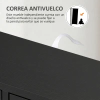 HOMCOM Armario de Salón con 4 Cajones 1 Puerta y Estante Interior Mueble de Almacenaje Multiusos 54x29x83 cm Negro(m-7)