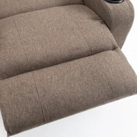 HOMCOM Riser Recliner Chair with Massage and Heat, Linen Electric Lift Armchair for Elderly with Spring Cushion, Brown(m-13)