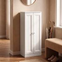 HOMCOM Narrow Bathroom Cabinet, Slim Storage Cabinet with 2 Doors & 4 Tiers, Freestanding Narrow Cupboard(m-10)