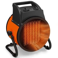 Outsunny Industrial Fan Heater 5000W with Tilting, Electric Ceramic Space Heater with Adjustable Thermostat, Handle(m-15)