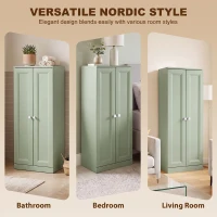 HOMCOM Narrow Bathroom Cabinet, Slim Storage Cabinet with 2 Doors & 4 Tiers, Freestanding Narrow Cupboard(m-8)
