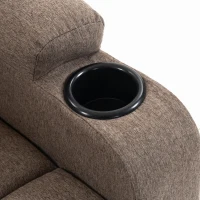 HOMCOM Riser Recliner Chair with Massage and Heat, Linen Electric Lift Armchair for Elderly with Spring Cushion, Brown(m-10)