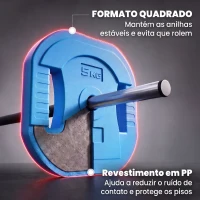 SPORTNOW Conjunto de Pesos Ajustável 30 kg com Barra em Aço Discos e Fechos(m-7)