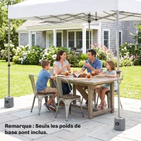 Outsunny Lot de 4 Pieds de tonnelle pop-up remplis d'eau ou de sable pieds de sol pour pavillon en HDPE avec vis de sécurité(m-9)