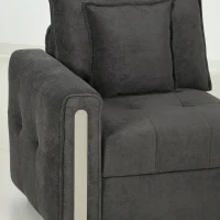 HOMCOM 3 Seater Sofa with Lift-Up Storage, 228cm Comfy Velvet Couch with Wide Deep Seat, Dark Grey(m-12)