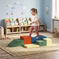 AIYAPLAY Conjunto de 6 Blocos de Espuma para Crianças, Blocos de Psicomotricidade Infantil com Base Antiderrapante, +1 Ano(m-6)