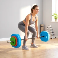 SPORTNOW Conjunto de Pesos Ajustável 30 kg com Barra em Aço Discos e Fechos(m-8)