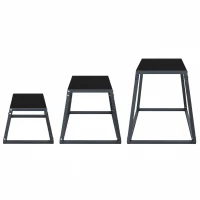 SPORTNOW Plyo Box Set van 3 30,5/45,8/61 cm, stapelbare stalen sprongboxen tot 200 kg(m-1)