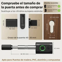 HOMCOM Cerradura Inteligente 5 en 1 con Huella App Tuya Bluetooth Código Tarjeta NFC/RF Llave Códigos Temporales(m-3)