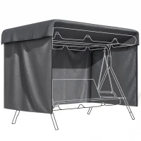 Outsunny Gartenmöbelabdeckung Abdeckung Schutzhülle für Outdoor-Möbel, 215 cm x 155 cm x 150 cm, Dunkelgrau(m-1)
