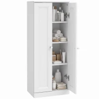 HOMCOM Narrow Bathroom Cabinet, Slim Storage Cabinet with 2 Doors & 4 Tiers, Freestanding Narrow Cupboard(m-14)