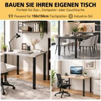 HOMCOM Tischbeine im Industrie-Look und Tischfüße Metall mit Schrauben in Schwarz(m-5)