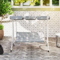Outsunny Three-Seater Bench Cushion - Light Grey(m-9)