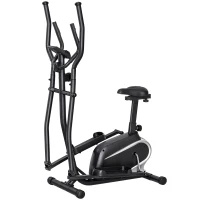 HOMCOM Bicicleta Elíptica con Resistencia Magnética Ajustable de 8 Niveles Bicicleta de Fitness con Sillín Regulable Pantalla LCD Pulsómetro y Soporte para Móvil para Casa Gimnasia 103x62x151 cm Negro(m-11)