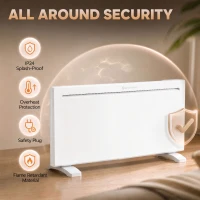 HOMCOM Smart Panel Heater Wall Mounted/Freestanding, Electric Heater with Weekly Timer, Open Window & Anti-Frost, 2000W, White(m-8)