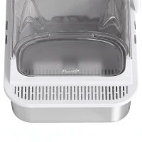 PawHut Bac à Litière pour Chat en Acier Inox avec Couvercle 3 en 1 Bords Hauts Pelle et Sacs Anti-Odeur XL 70x50x46cm Blanc(m-12)
