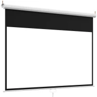 HOMCOM Telo per Proiettore 84" Rapporto 16:9, Fissaggio a Muro e Soffitto per Casa e Ufficio, Bianco(m-1)