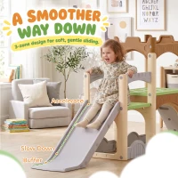 AIYAPLAY 5 in 1 Kids Indoor Playset Toddler Slide with Climbing Wall Storage Space Dual Platforms Indoor Playground for 3-6 Years(m-5)