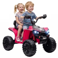 AIYAPLAY 24V 2 Seater Electric Quad Bike for Kids, Ride On Car ATV Toy w/ Forward Backward, for Boys Girls 3-8 Years, Pink(m-15)