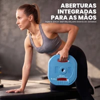 SPORTNOW Conjunto de Pesos Ajustável 30 kg com Barra em Aço Discos e Fechos(m-5)