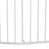 PawHut Barrière de sécurité en métal parc enclos pliable et modulable pour chien et enfant 10 panneaux 61 x 75 cm blanc(m-14)