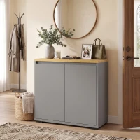 HOMCOM Kitchen Sideboard, Storage Cabinet with Double Doors and Adjustable Shelf for Living Room, Entryway, Grey(m-9)