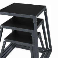 SPORTNOW Plyo Box Set van 3 30,5/45,8/61 cm, stapelbare stalen sprongboxen tot 200 kg(m-11)