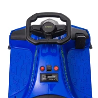 HOMCOM 12V Kids Electric Go Kart, Ride on Drift Car with 2 Speeds, Soft Start, Music, Colourful LED Lights for Ages 8-12, Blue(m-10)