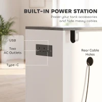 PawHut Fish Tank Stand, 20-29 Gallon Aquarium Stand with Cabinet Storage, Power Outlets and Anti-Tip Kit, White(m-5)