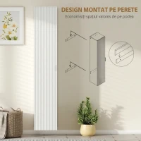 HOMCOM Dulap de Baie Suspendat Coloană cu Rafturi Reglabile și Închidere Soft Close, 30x31.5x160 cm, Alb(m-8)