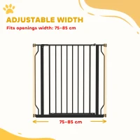 PawHut Extra Wide Dog Gate, with Door Pressure, for Doorways, Hallways, Staircases - Black(m-4)