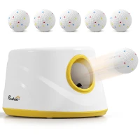 PawHut Automatic Dog Ball Launcher, Dog Thrower Machine with 6PCS 2.3" ETPU alls, 3 Adjustable Distance(20/33/46ft) & Random Mode(m-15)