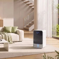 HOMCOM 400mL/Day Small Dehumidifier, RGB Mood Lights, Timer, LED Display, Dehumidifier for Home, Bedroom(m-9)