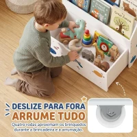 AIYAPLAY Estante Infantil com Gaveta Móvel e 3 Prateleiras, Tema Espaço, Montessori, 3-8 Anos, Branco(m-6)