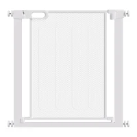 PawHut Barrière de sécurité pour animaux domestique avec fermeture automatique double verrouillage largeur 75-82 cm blanc(m-1)
