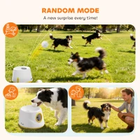 PawHut Automatic Dog Ball Launcher, Dog Thrower Machine with 6PCS 2.3" ETPU alls, 3 Adjustable Distance(20/33/46ft) & Random Mode(m-7)