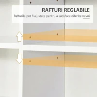 HOMCOM Bibliotecă pentru CD-uri din lemn cu 3 coloane și 12 rafturi reglabile, 102x23,5x195 cm, alb(m-5)